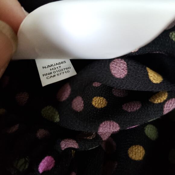 Kate Spade Disco Dots Jumpsuit Crepe V Neck Black Belted Wrap Crepe 8 - Picture 13 of 13